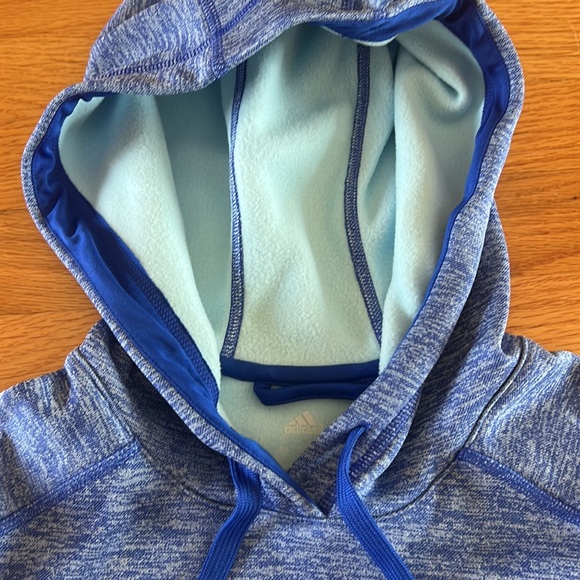Blue Adidas Women’s Hooded Sweatshirt - Picture 3 of 5